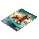 Cocker Spaniel Strand Surfen Schilderij Notitieboek (Linkerzijde)