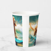 Cocker Spaniel Strand Surfen Schilderij Papieren Bekers (Rechts)