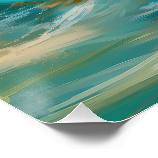 Cocker Spaniel Strand Surfen Schilderij Perfect Poster (Hoek)