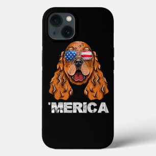Cocker Spaniel Sunbril American USA Vlag 4th van iPhone 13 Hoesje