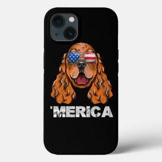 Cocker Spaniel Sunbril American USA Vlag 4th van iPhone 13 Hoesje