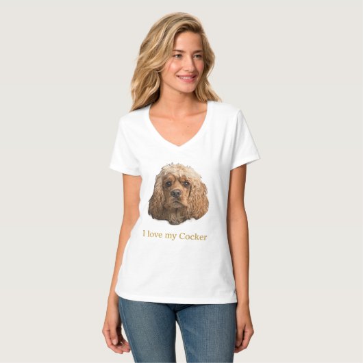 Cocker Spaniel t-shirts (Voorkant volledig)