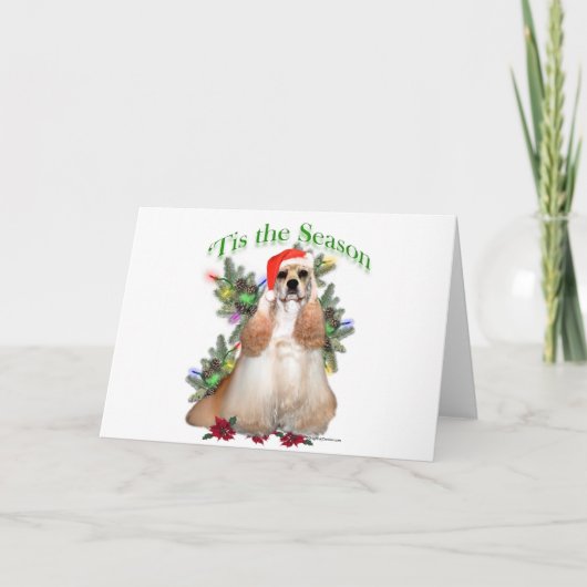 Cocker Spaniel ‘Tis Feestdagen Kaart (Voorkant)