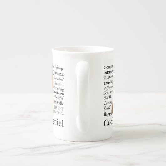 Cocker Spaniel Traits Bone China Mok (Achterkant)
