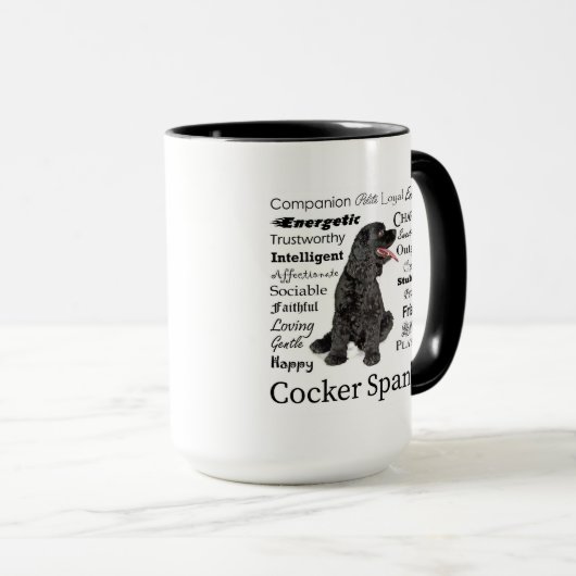 Cocker Spaniel Traits Mug (Devant droit)