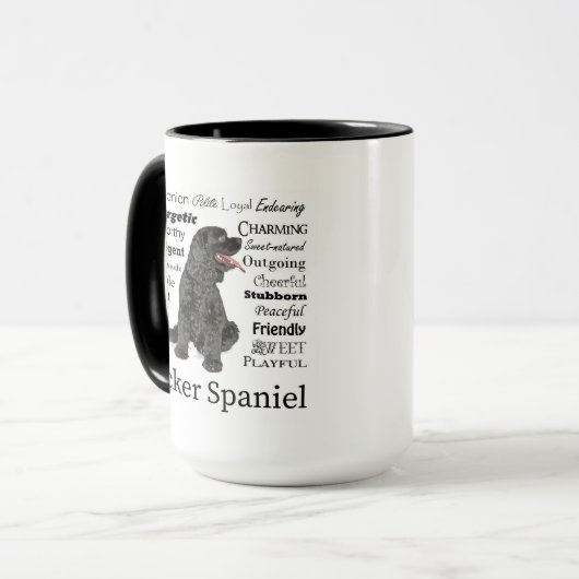 Cocker Spaniel Traits Mug (Devant gauche)