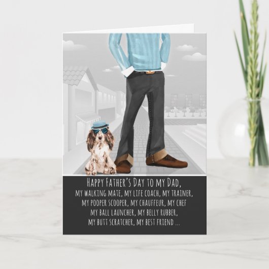 Cocker Spaniel uit de Dog-Vaderdag Kaart (Voorkant)