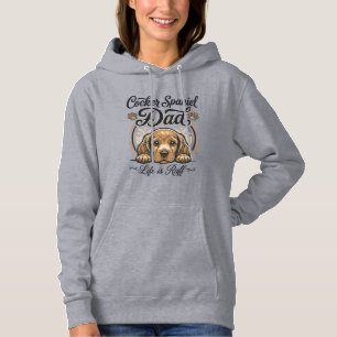 Cocker Spaniel Vader Leven Is Ruff Vintage Hond Sh Hoodie