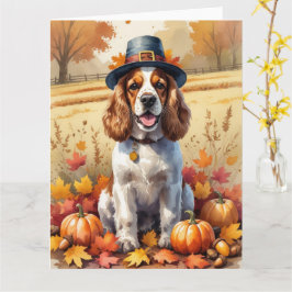 Cocker Spaniel verlaat Thanksgiving Kaart