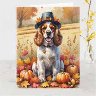 Cocker Spaniel verlaat Thanksgiving Kaart