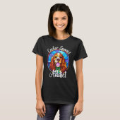 Cocker Spaniel Verslaafde Hond Mam Puppy Kleurrijk T-shirt (Voorkant volledig)