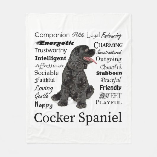 Cocker Spaniel vertrekt met ventilatorbak Fleece Deken (Voorkant)