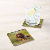 Cocker Spaniel Vierkante Kartonnen Onderzetter (Insitu)