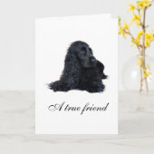 Cocker Spaniel-vriendschap Kaart (Gele Bloem)