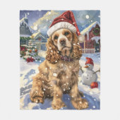 Cocker Spaniel Winter Wonderland Christmas Joy Fleece Deken (Voorkant)