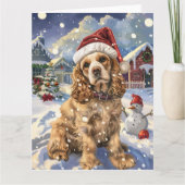 Cocker Spaniel Winter Wonderland Christmas Joy Kaart (Voorkant)