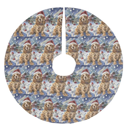 Cocker Spaniel Winter Wonderland Christmas Joy Kerstboom Rok (Voorkant)
