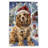 Cocker Spaniel Winter Wonderland Christmas Joy Medium Cadeauzakje (Voorkant)