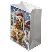 Cocker Spaniel Winter Wonderland Christmas Joy Medium Cadeauzakje (Achterkant Gekanteld)