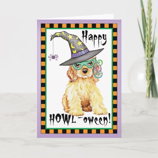 Cocker Spaniel Witch Kaart (Voorkant)