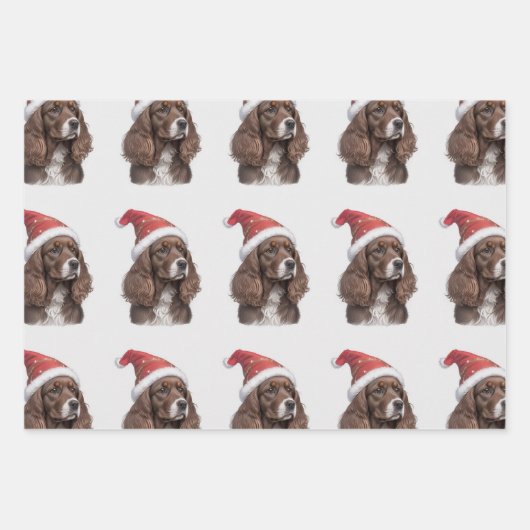 Cocker spaniel xmas papier inpakpapier vel (Voorkant)