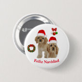 Cocker spaniel Zalig Kerstfeest Ronde Button 5,7 Cm (Voorkant /achterkant)