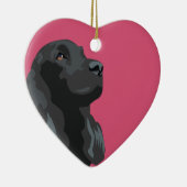 Cocker Spaniel - Zwart - Breedte Sjablonen Keramisch Ornament (Rechts)