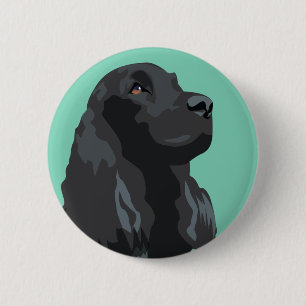 Cocker Spaniel - Zwart - Breedte Sjablonen Ronde Button 5,7 Cm