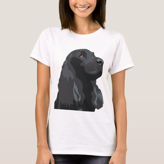Cocker Spaniel - Zwart - Breedte Sjablonen T-shirt (Voorkant)