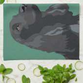 Cocker Spaniel - Zwart - Breedte Sjablonen Theedoek (Gevouwen)