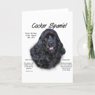 Cocker Spaniel (zwart) Geschiedenis Ontwerp Feestdagen Kaart