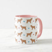 Cocker Spaniels et Coeurs Mug (Devant droit)