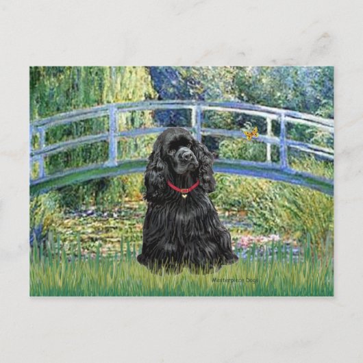 Cocker (zwart) - Bridge Briefkaart (Voorkant)