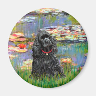 Cocker (zwart) - Lilies 2 Magneet