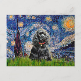 Cocker (zwart) - Sterrennacht Briefkaart