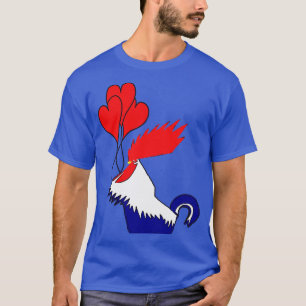 Cockerel Lover Vector Kunst in Vette Heldere Kleur T-shirt
