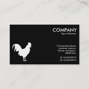 Cockerel Symbool - Wit op Zwart Visitekaartje