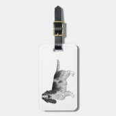 Cockerspaniel in zwart-wit- en aangepaste tekst bagagelabel (Voorkant verticaal)