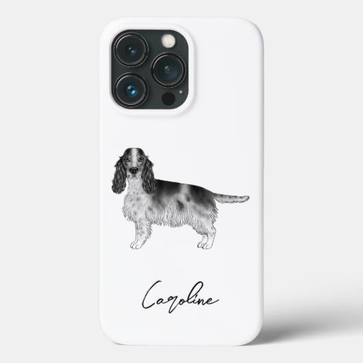 Cockerspaniel in zwart-wit en op maat Case-Mate iPhone case (Achterkant)