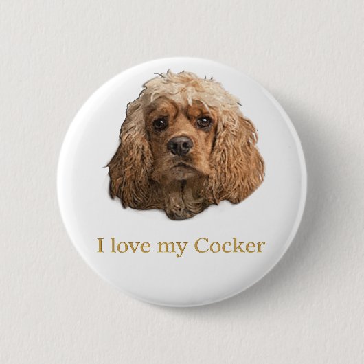 Cockerspaniel Ronde Button 5,7 Cm (Voorkant)