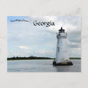 Cockspur Island Light Chatham County Georgia Briefkaart