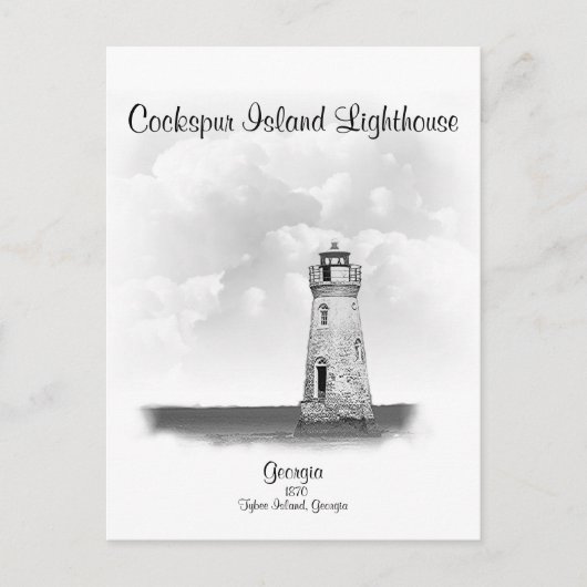 Cockspur Island Lighthouse - Georgia Briefkaart (Voorkant)