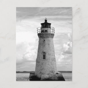 Cockspur vuurtoren Tybee Island, Georgia Feestdagenkaart