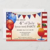  cocktail 4 juli uitnodiging (Voorkant)