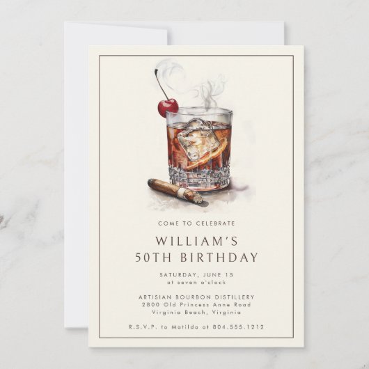 Cocktail 50e anniversaire Invitation de fête (Devant)