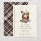Cocktail 50e anniversaire Invitation de fête (Devant / Derrière)