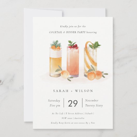 Cocktail à base de fruits orange mou Invitation du (Devant)