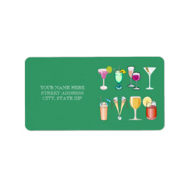 Cocktail Adres Mailing Labels