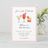 Cocktail Adult Birthday - uitnodiging (Staand voorkant)