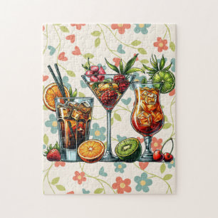 Cocktail alcoholische Drinken kleur kunst illustra Legpuzzel